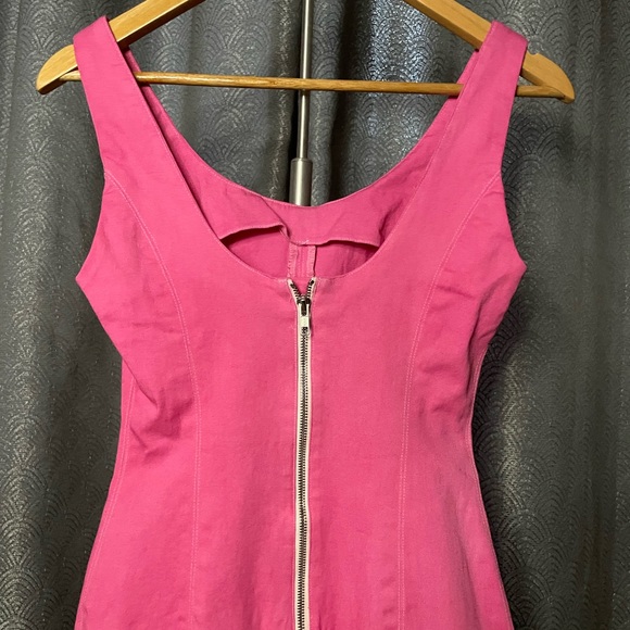 H&M Pink Dress - Barbiecore - Hand dyed - Cotton Summer Dress - Bodycon - Picture 3 of 6